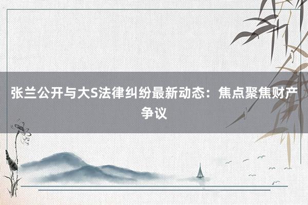 张兰公开与大S法律纠纷最新动态：焦点聚焦财产争议